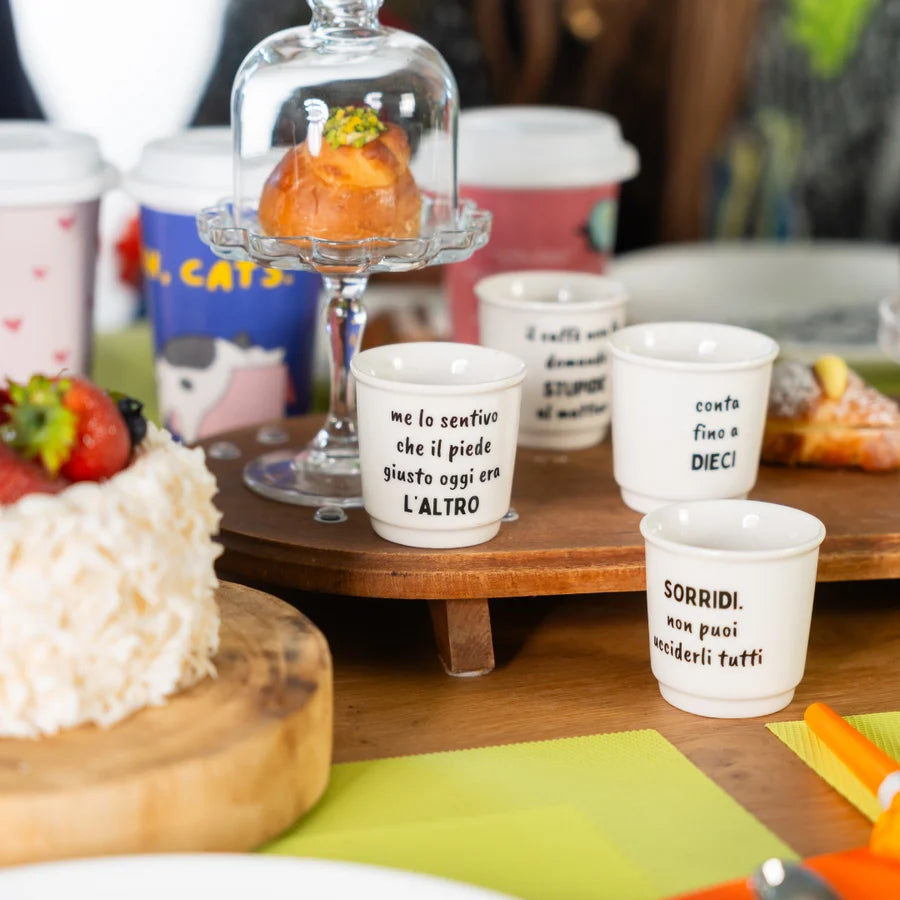 Set Tazzine da caffè in ceramica "Sorridi-l&
