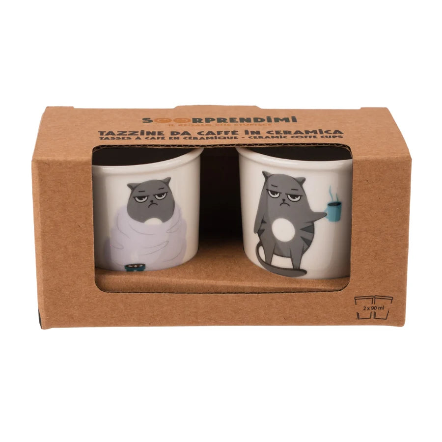 Set Tazzine da caffè in ceramica "Gatti"