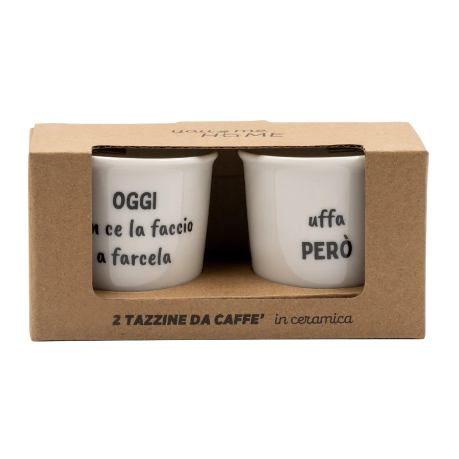 Set Tazzine da caffè in ceramica "Oggi-però"