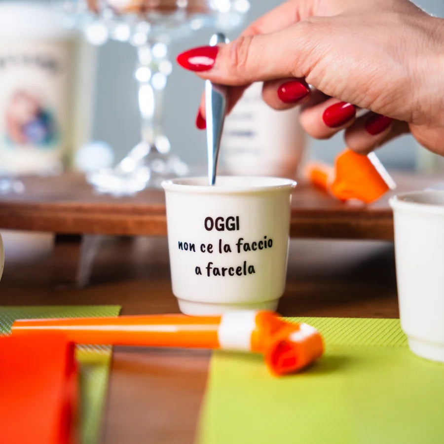 Set Tazzine da caffè in ceramica "Oggi-però"