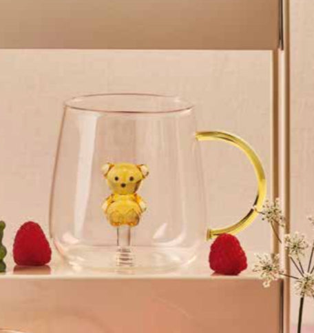 Tazza Vetro in Vetro Borosilicato OrsetTea Miele