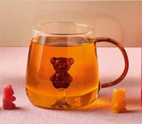 Tazza Vetro in Vetro Borosilicato OrsetTea Marrone