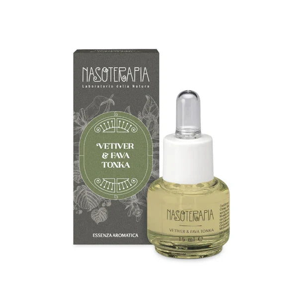 Essenza di oli essenziali Vetiver e Fava Tonka
