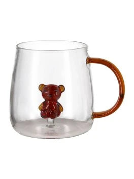 Tazza Vetro in Vetro Borosilicato OrsetTea Marrone